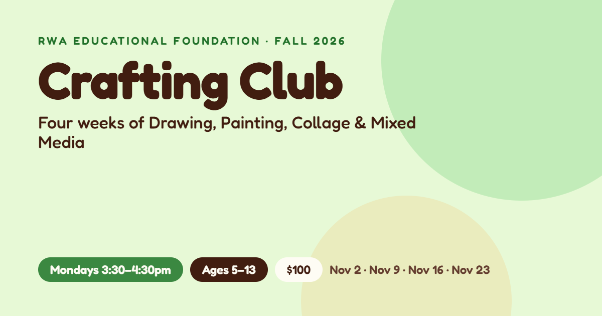 Kids Crafting Club event flyer